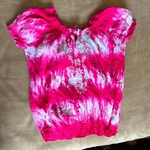 Pink tie dye top
